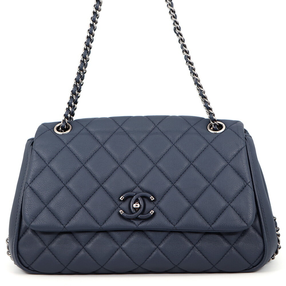 Chanel Chain Shoulder Bag, Matelassé, Coco Mark, CHANEL 2-way Handbag, Women's